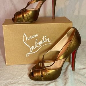 Bronze Leather Scissorgirl Christian Louboutins